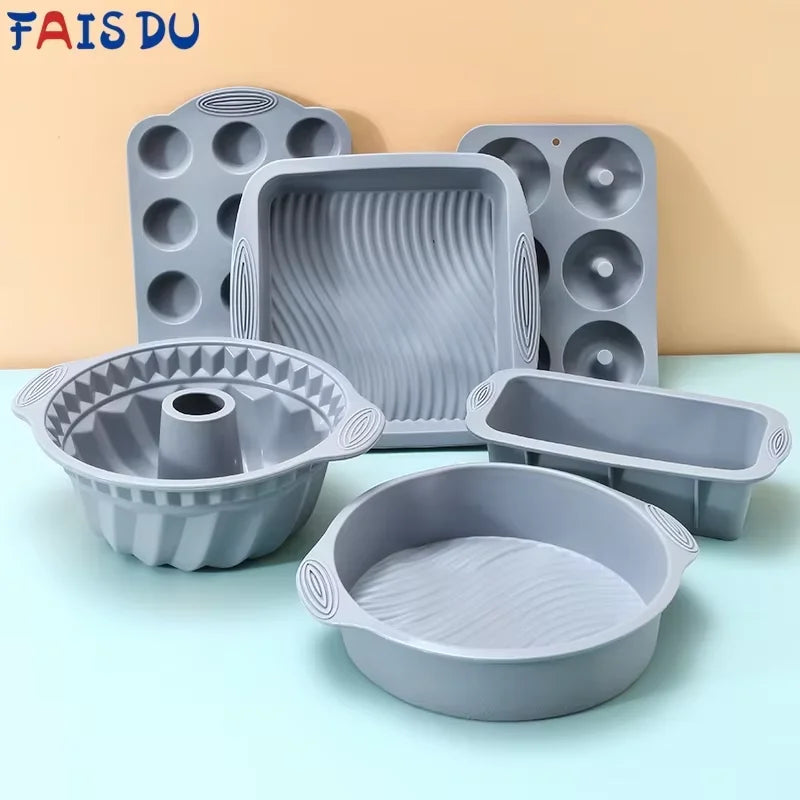 Graue Silikon Kuchenform hochtemperaturbeständig für Muffin 3D Brot