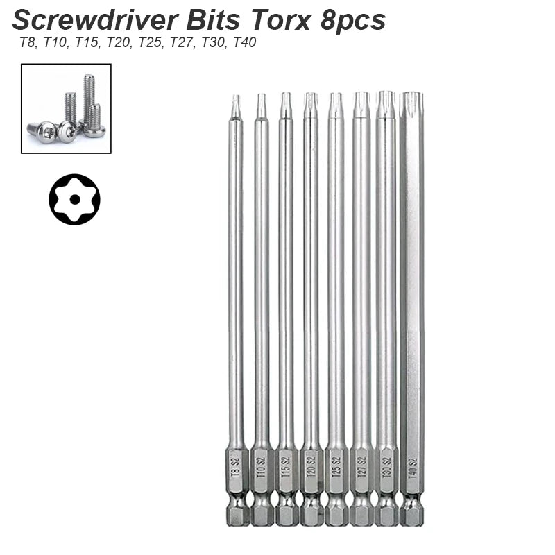Lange magnetische Schraubendreher Bits Set 1/4 Zoll Sechskantschaft