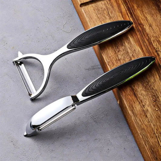 Multifunktionaler Edelstahl-Schäler mit ergonomischem Griff – perfekt für Gemüse - Obst