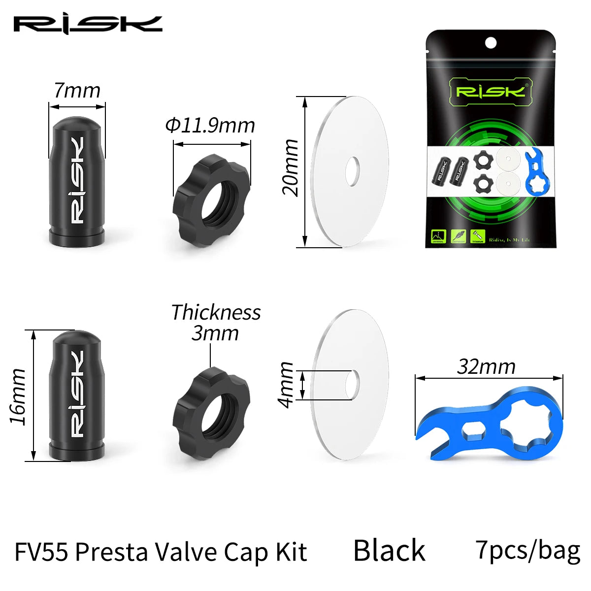 Titan Fahrrad Ventil Kappen Wasserdicht Staubdicht MTB Rennrad FV AV Schutz Zubehör