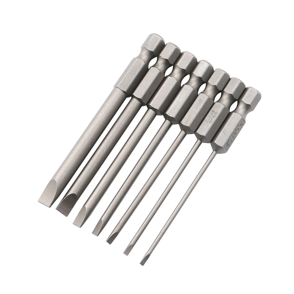 7-teiliges Schlitz Schraubendreher Bit Set magnetisch S2 Stahl 50-100mm