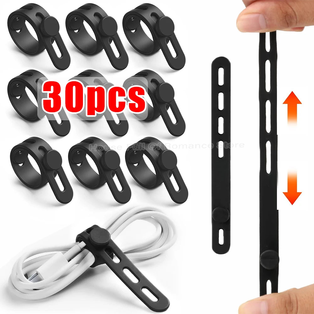 Elastische Silikon-Kabelbinder 12mm breit verstellbar wiederverwendbar