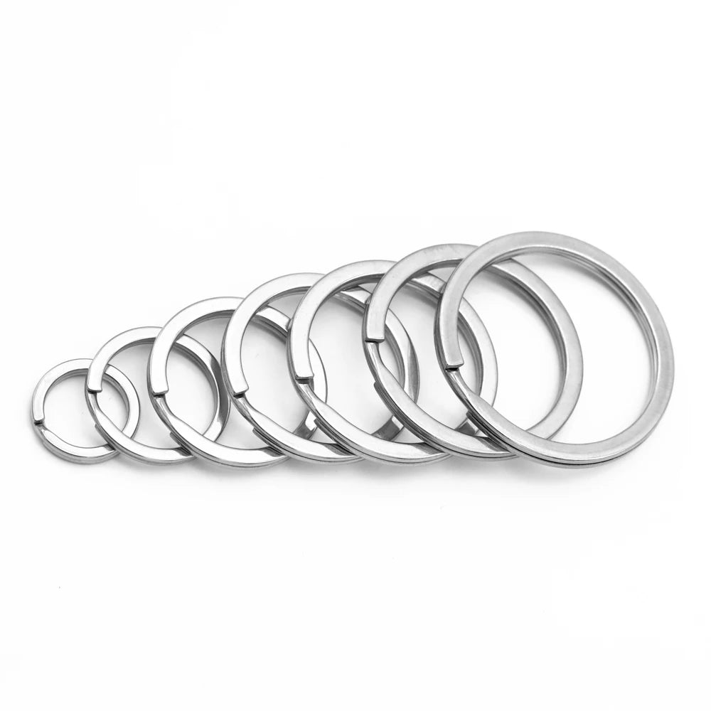 10x Edelstahl Schlüsselringe 15-35mm für DIY Schmuck & Anhänger