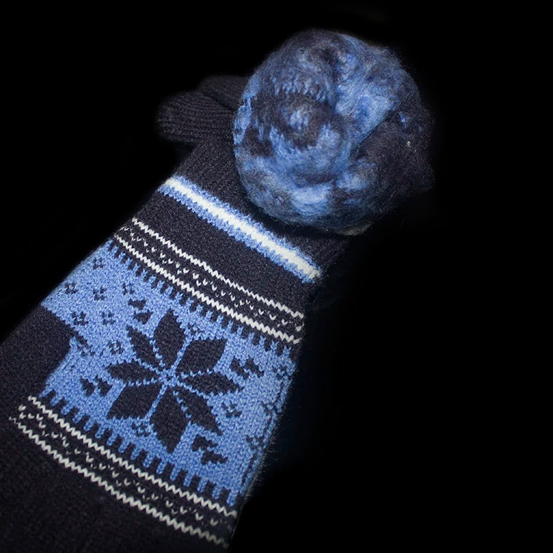 Warme Strick Winterhandschuhe mit Schneeflocken für Damen und Herren