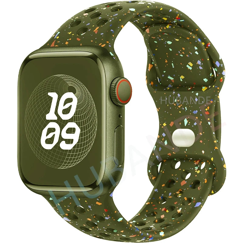 Sportliches Silikonarmband kompatibel mit Smartwatch 38-49 mm Modelle