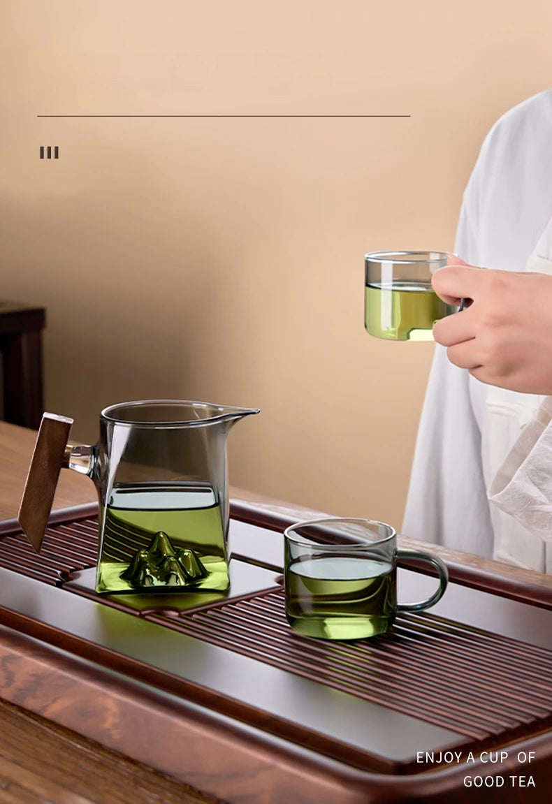 GIANXI Teetasse 350 ml Pyrex Tee-Set mit Griff und Filter handcrafted