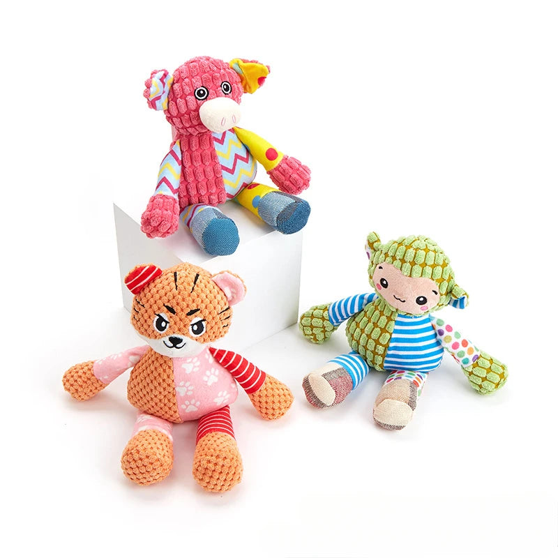 Interaktives Hundespielzeug aus Plüsch mit bissfestem Squeaker für Zahnpflege