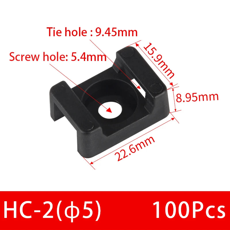 100 Stück Kabelbinderhalter Kunststoff Kabelbefestigung für USB Kabel