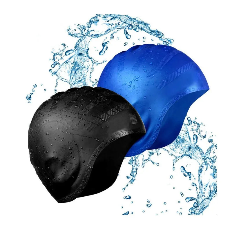 Maximaler Komfort - Schutz: Silikon Schwimmkappe mit Gehörschutz Unisex, elastisch