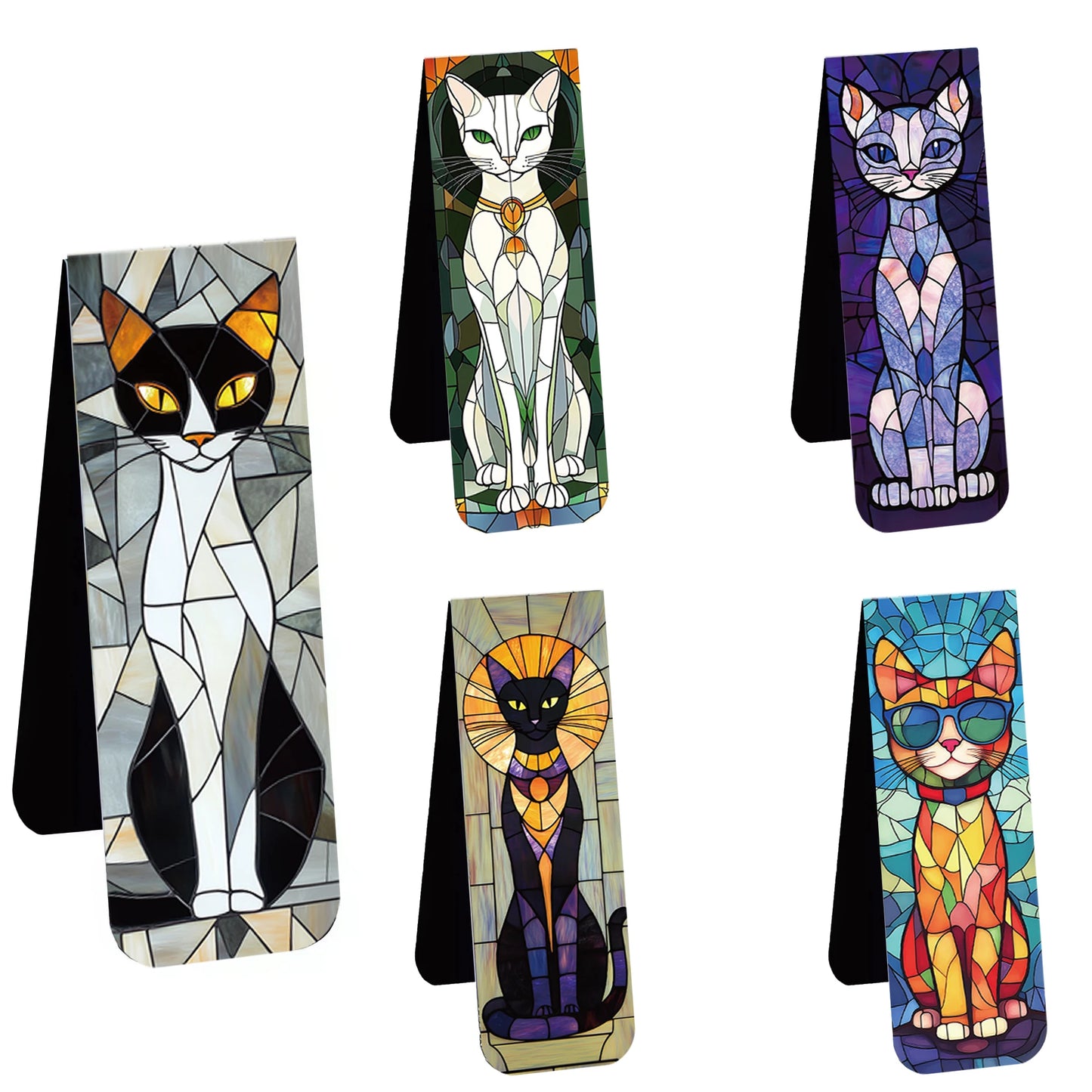 5er Set Magnetische Lesezeichen Katze Stilvoll für Buch und Büro