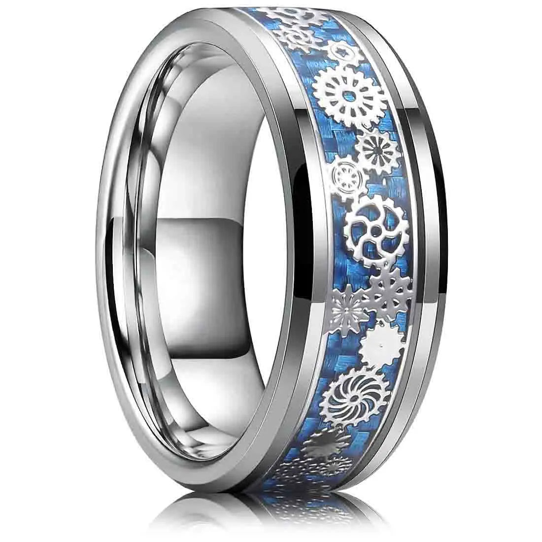 Fashio Männer Ringe Schwarz Titan Edelstahl Ringe Für Männer Frauen Ziegel Muster Finish Abgeschrägte Kante Hochzeit Ring Partei Schmuck