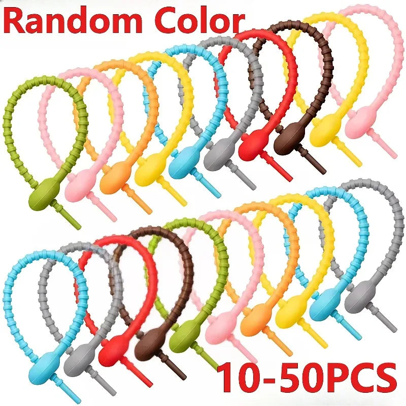 10 bis 50 Stück silikon Kabelbinder in Candy Farben mit Schnalle 15cm