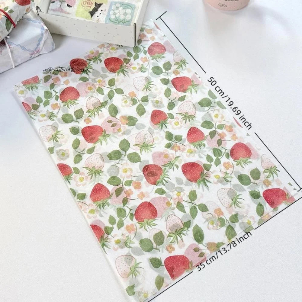 Seidenpapier mit Erdbeermuster für Geschenkverpackung und Dekoration