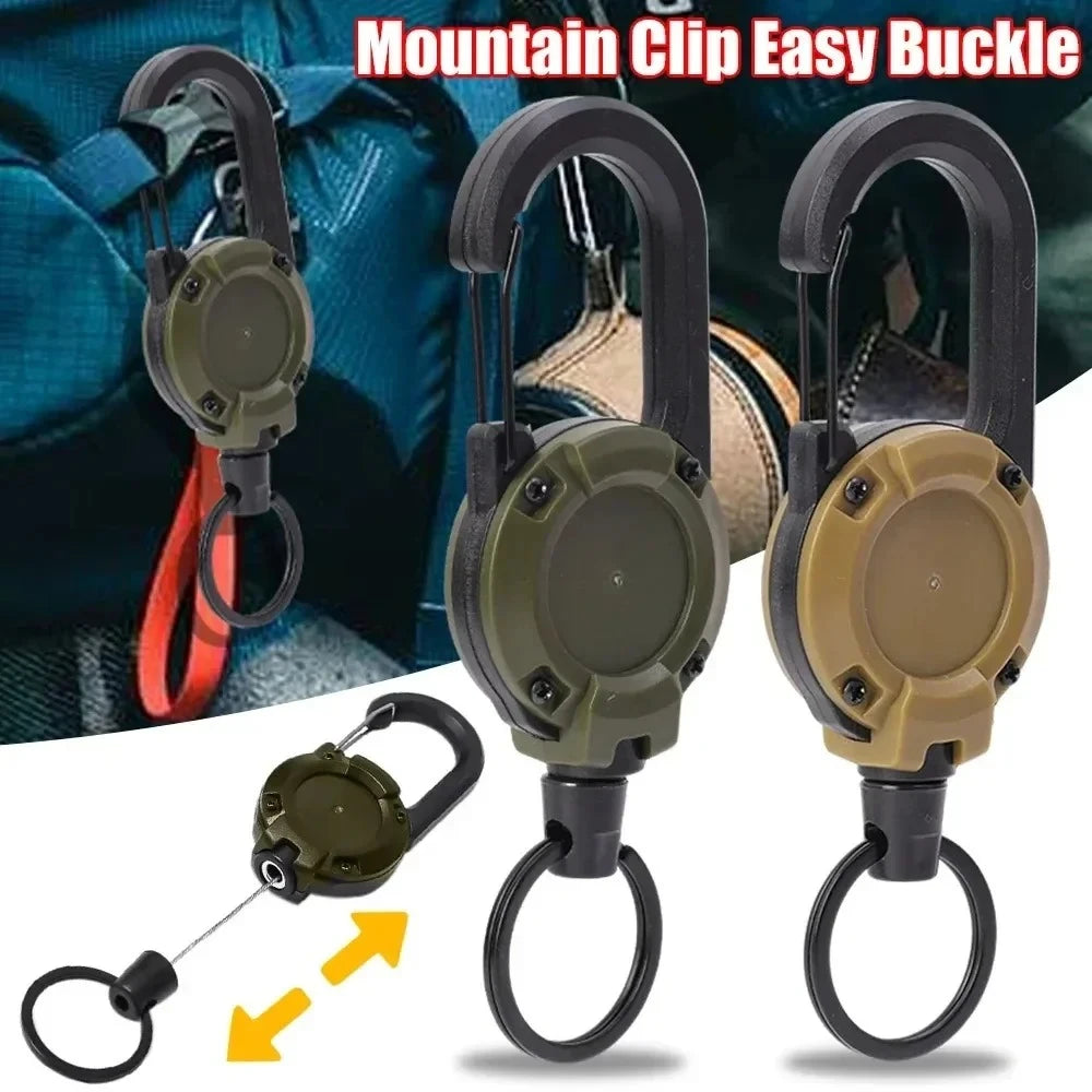 Einziehbare Schlüsselrolle mit Karabiner aus Edelstahl für Outdoor Sport