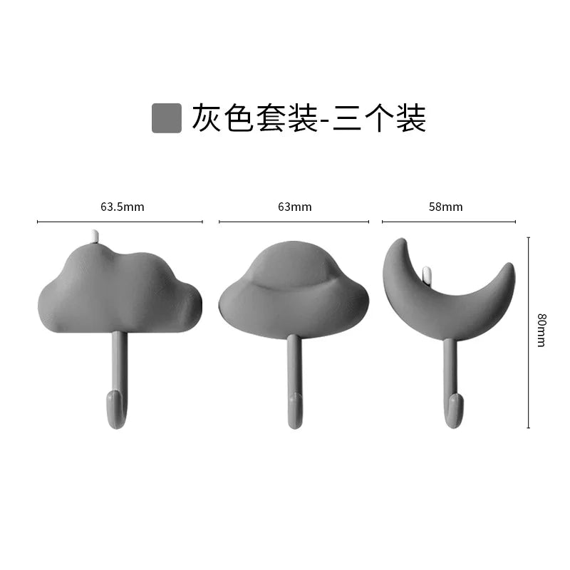 Wolke Mond Wandhaken Set für Schlüssel Taschen und Dekoration