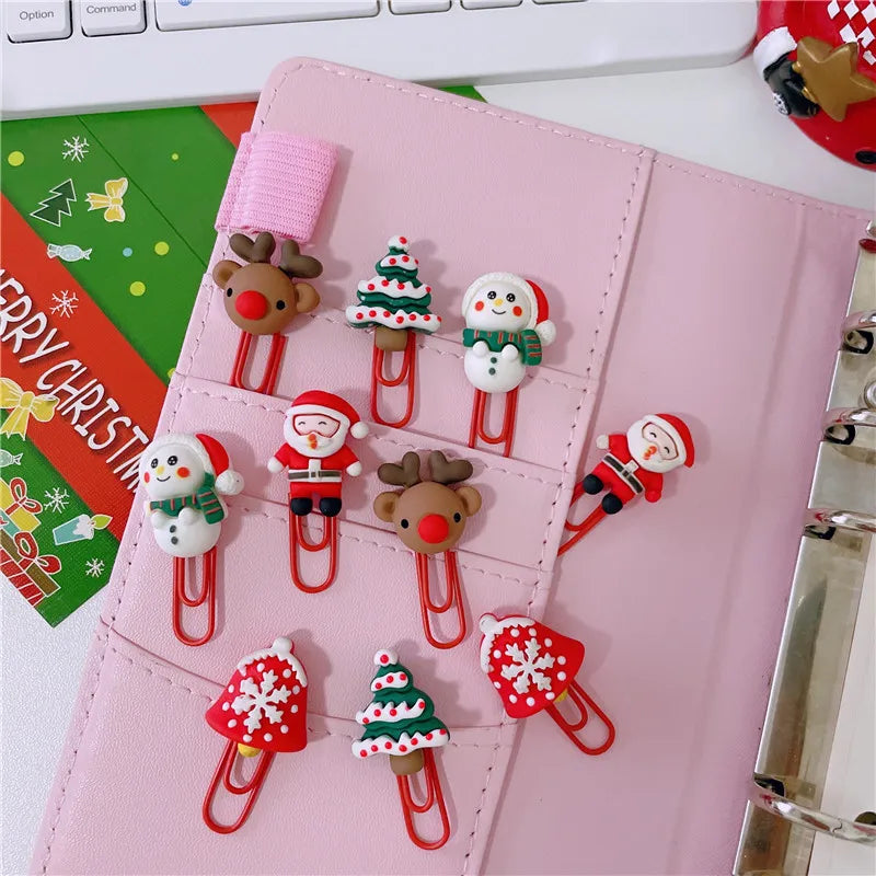 5 Stück Weihnachtliche Büroklammern Set Harz Design Deko Geschenk