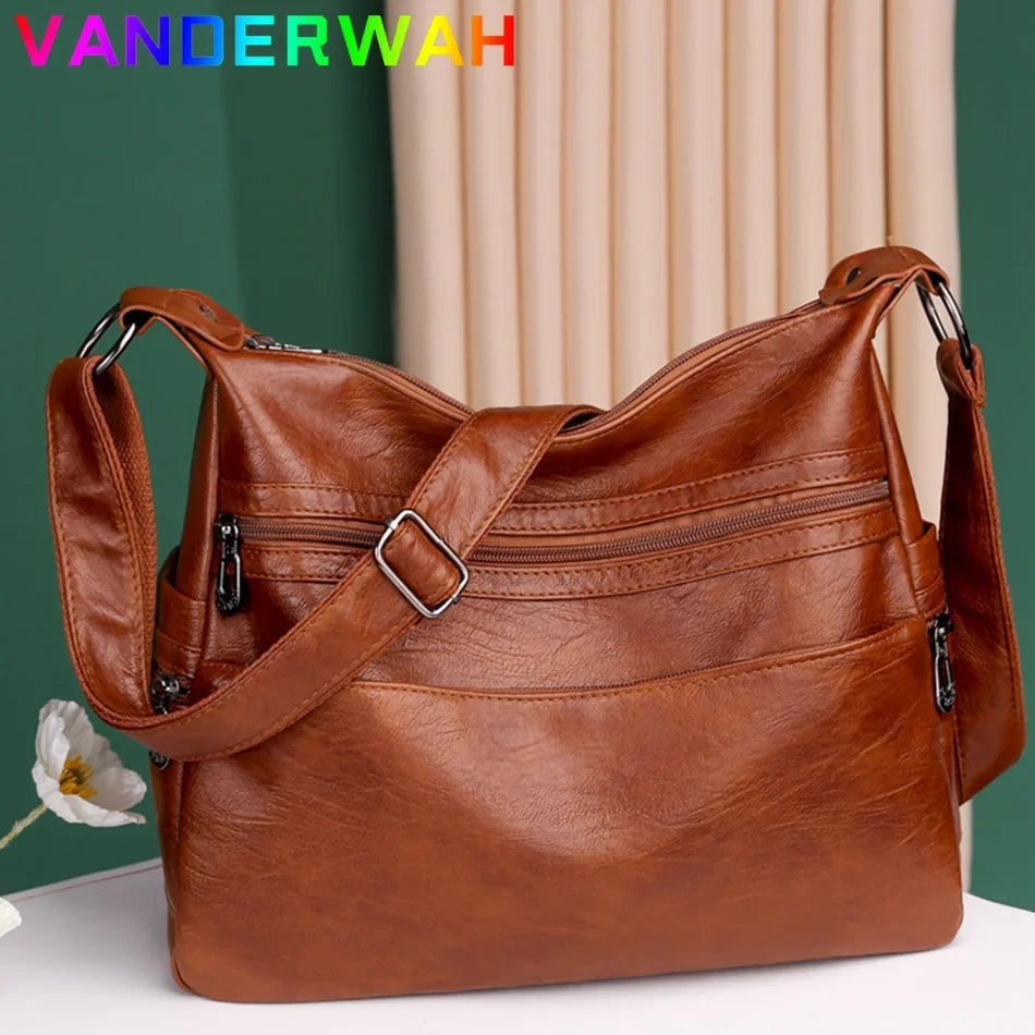 3-lagige große Schultertasche mit Reißverschluss, lässige Crossbody-Tasche-Yabubest - Home & More