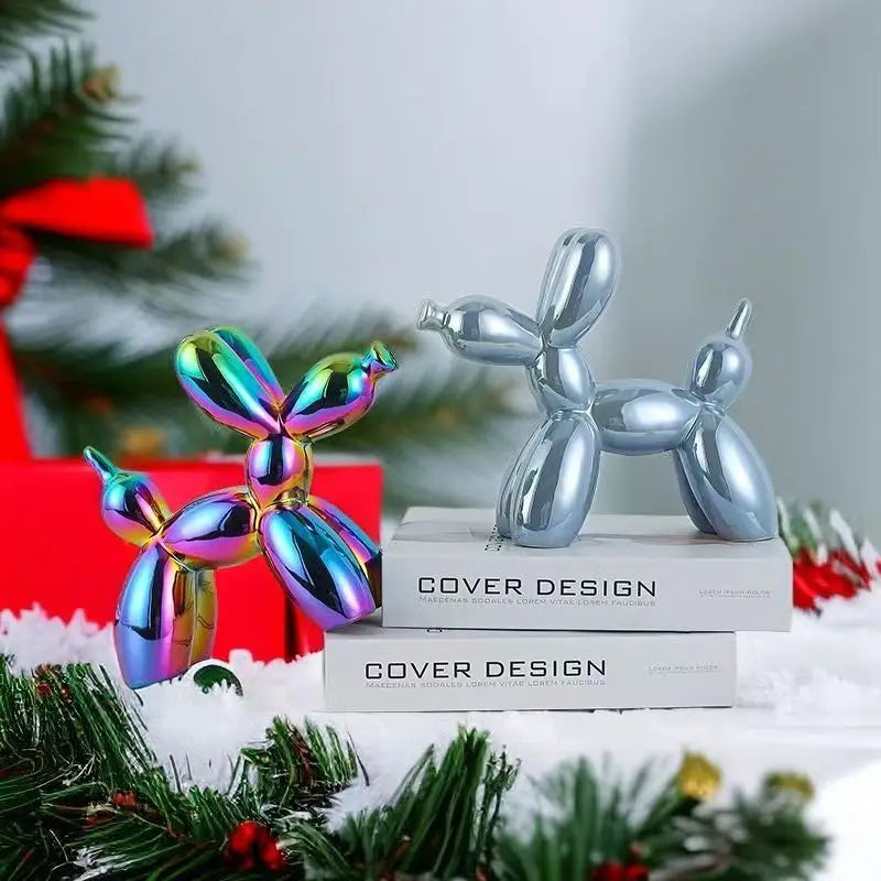 Moderne Keramik Ballon Hund Figur für stilvolle Raumdekoration