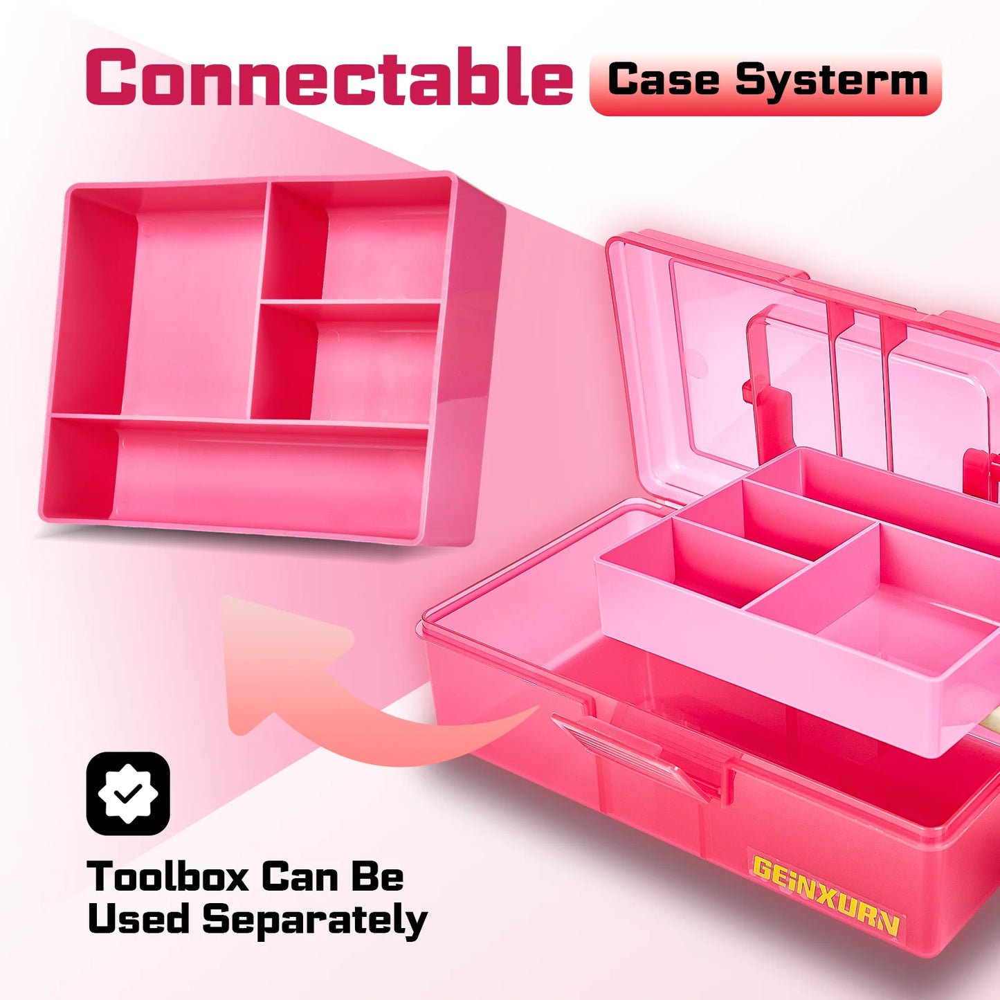 Wasserdichter, tragbarer Kleinteile-Organizer Rosa Kunststoffbox mit Trennwänden