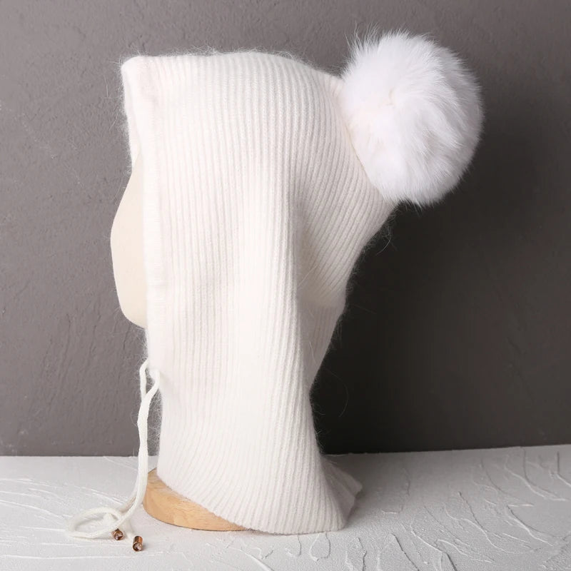 Warme Unisex Sturmhaube mit Schal und Kapuze für den Winter