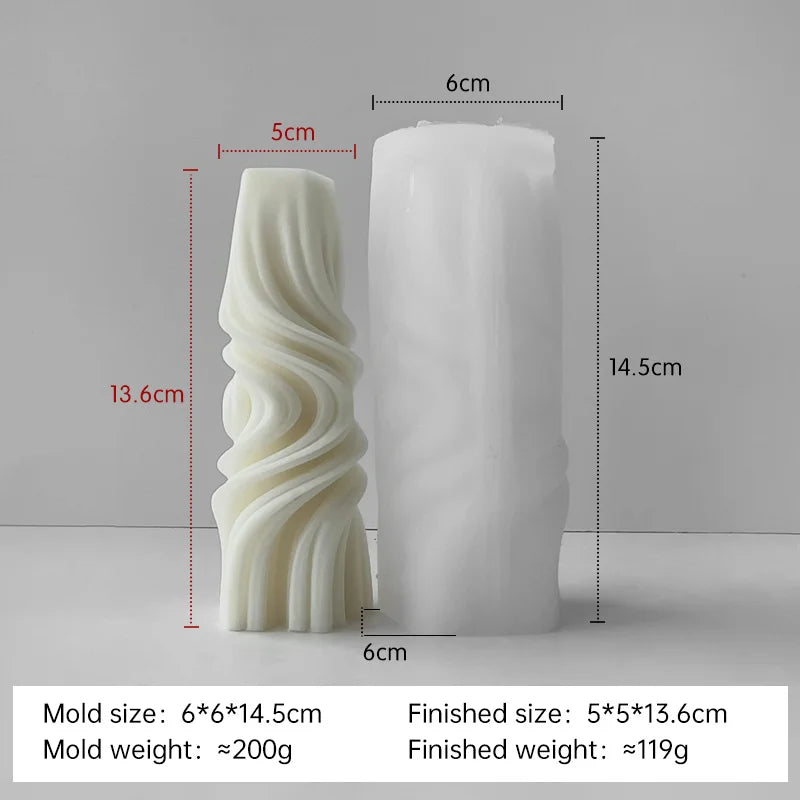 Silikonform für gestreifte Zylinderkerzen DIY Aroma Säule Gips Harz