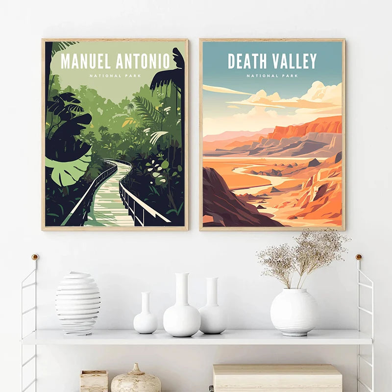 Moderne Leinwandkunst mit berühmten Naturparks für Wohnräume