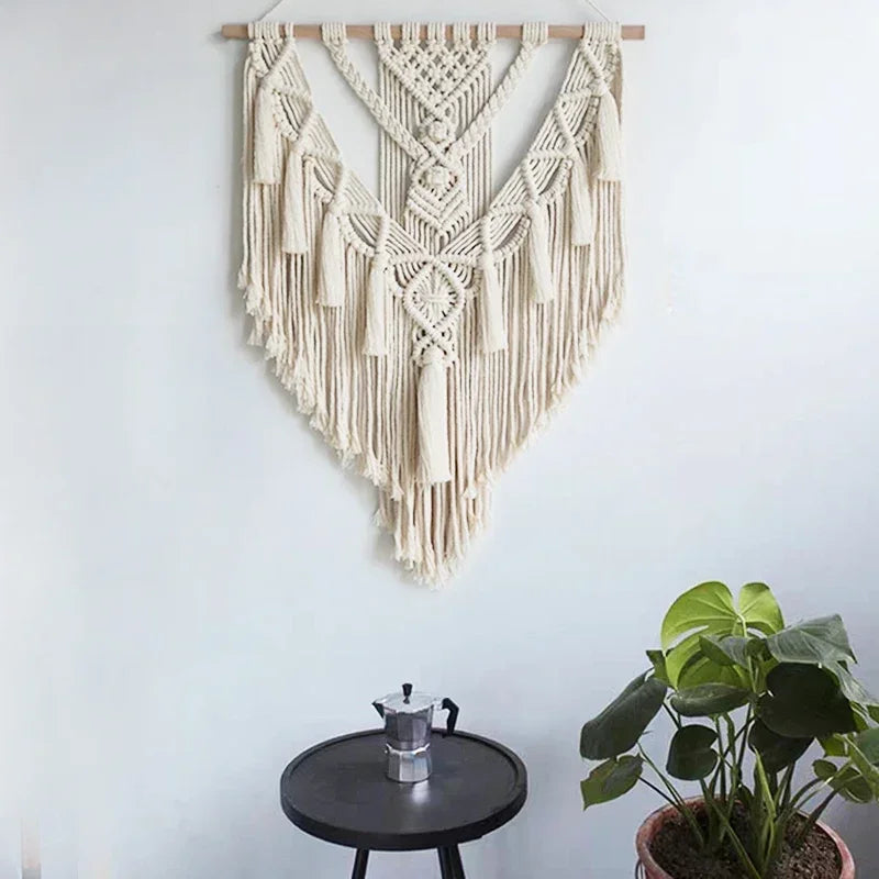 Makramee Wandbehang geometrisch, Boho-Stil, 55 x 70 cm - Yabubest - Home & More