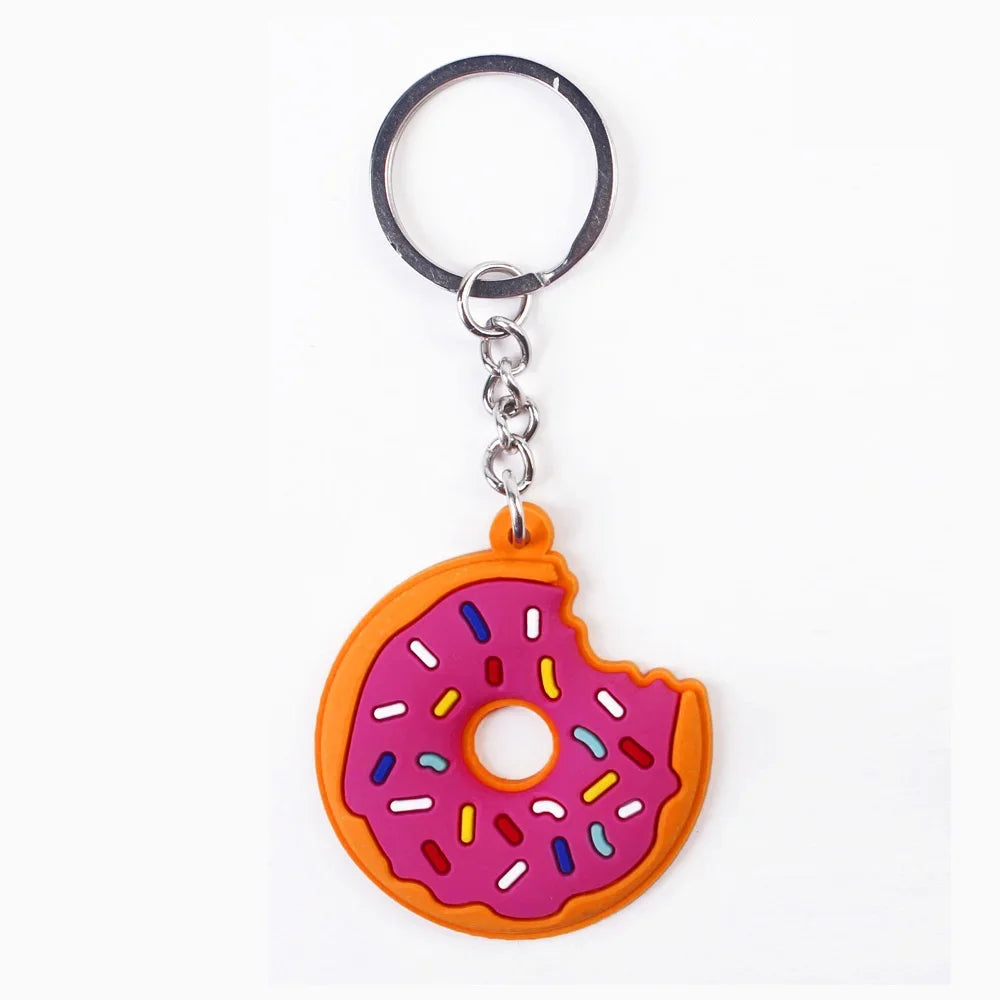 Süßer Donut Schlüsselanhänger aus Metall Cartoon Anhänger Unisex Geschenk