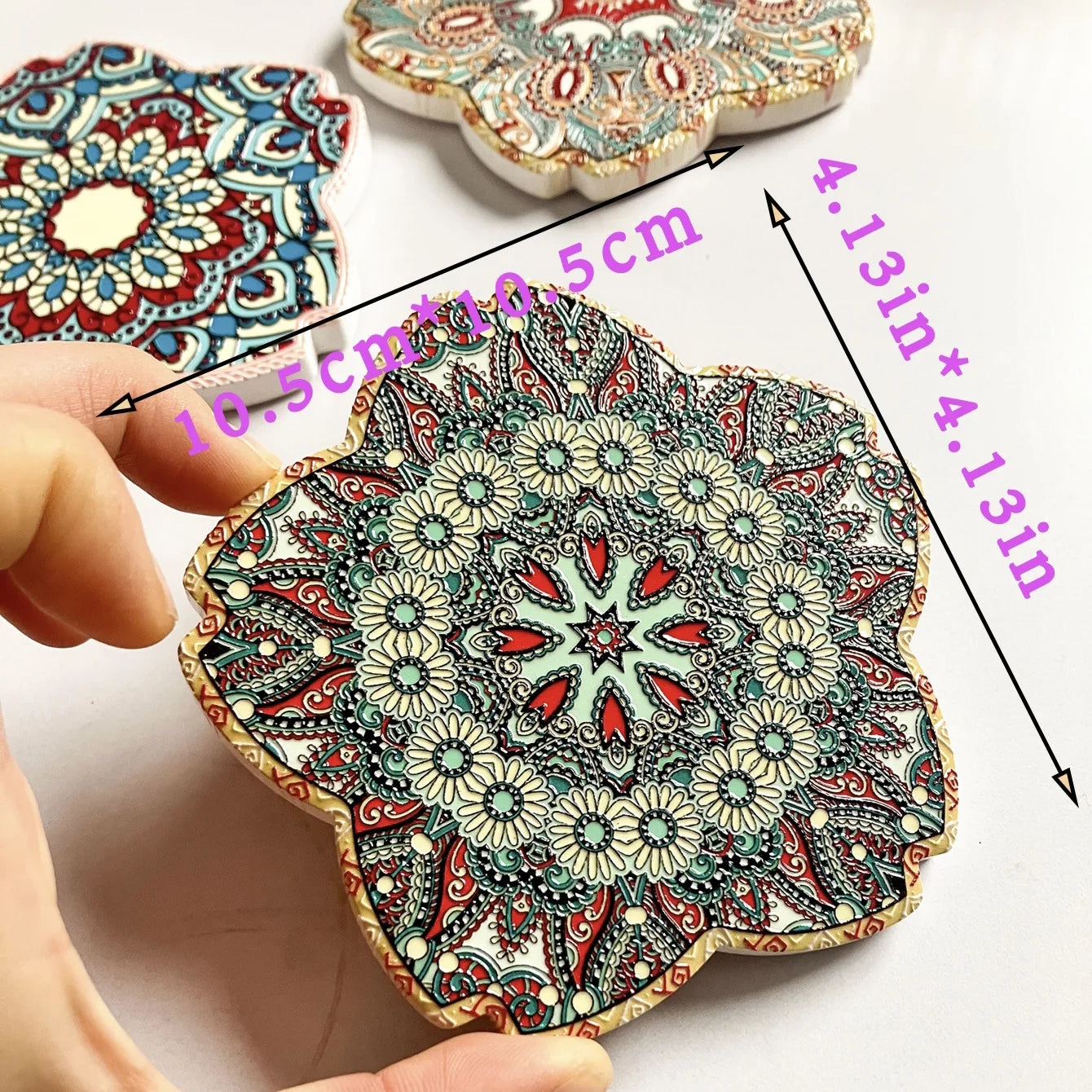 Blumenförmige Keramik-Untersetzer mit Kork Rückseite Wasserfest fürs Zuhause