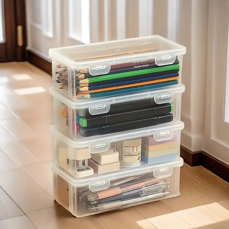 Robuste 1/4 große transparente Aufbewahrungsbox mit Klappdeckel – 12L, bis 100 kg belastbar