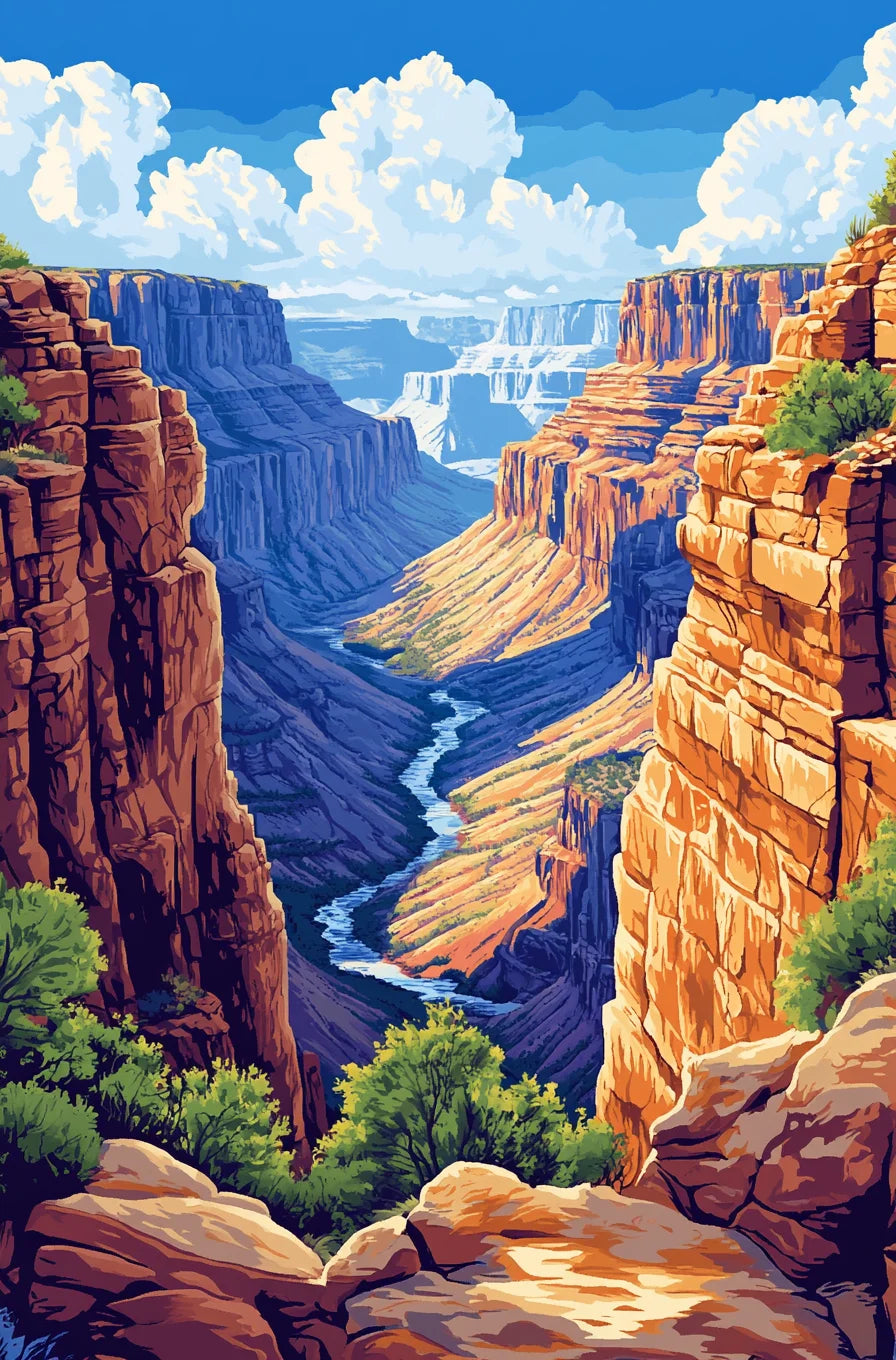 Leinwand Malen nach Zahlen Aquarell Landschaft DIY Ölgemälde 40x50 bis 60x75cm