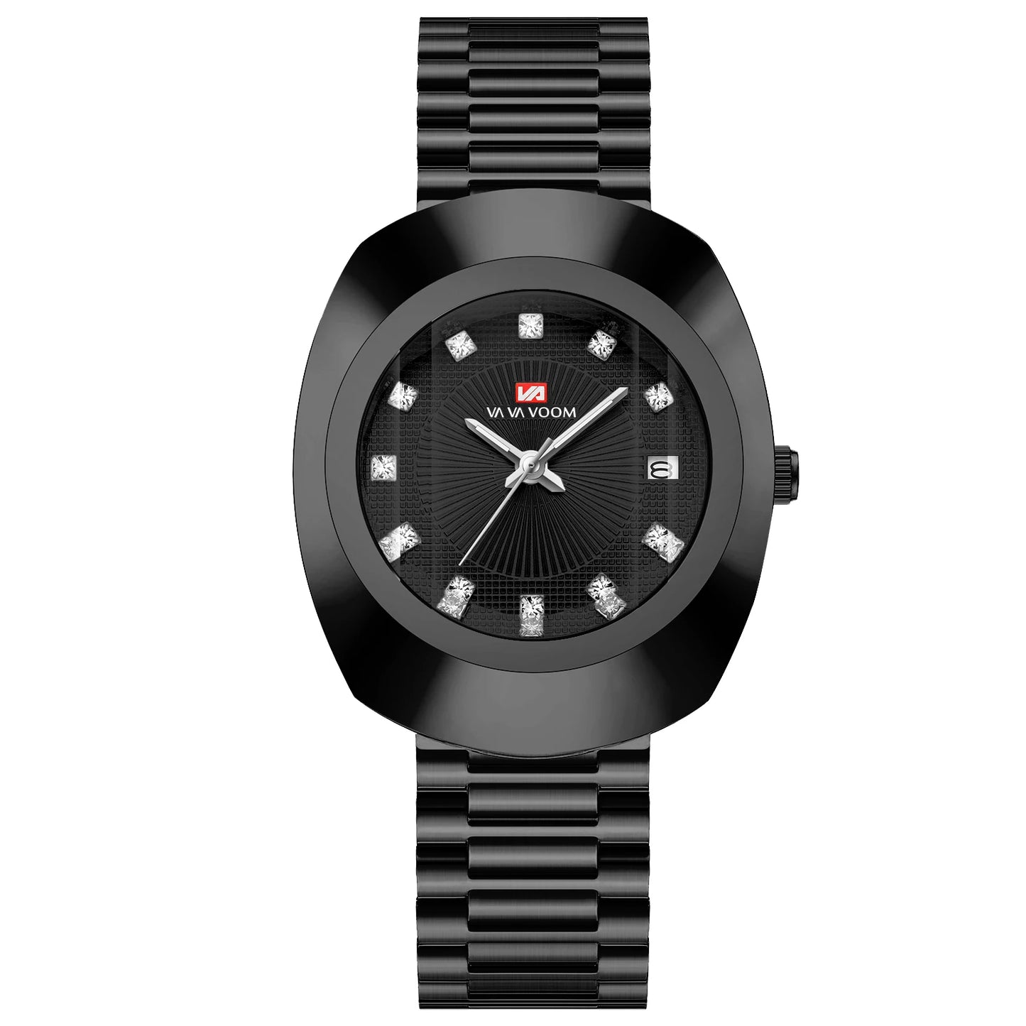 Herrenuhr Quarz Edelstahl Elegant Oval Wasserdicht Stoßfest