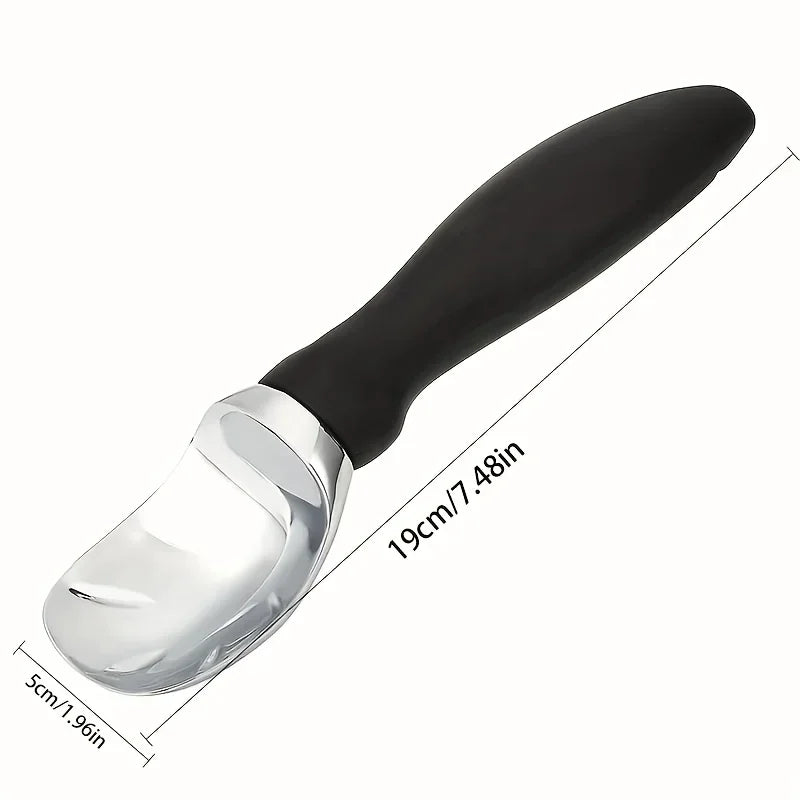 Eisschaufel Edelstahl groß mit ergonomischem Griff für Gelato Sorbet Melone