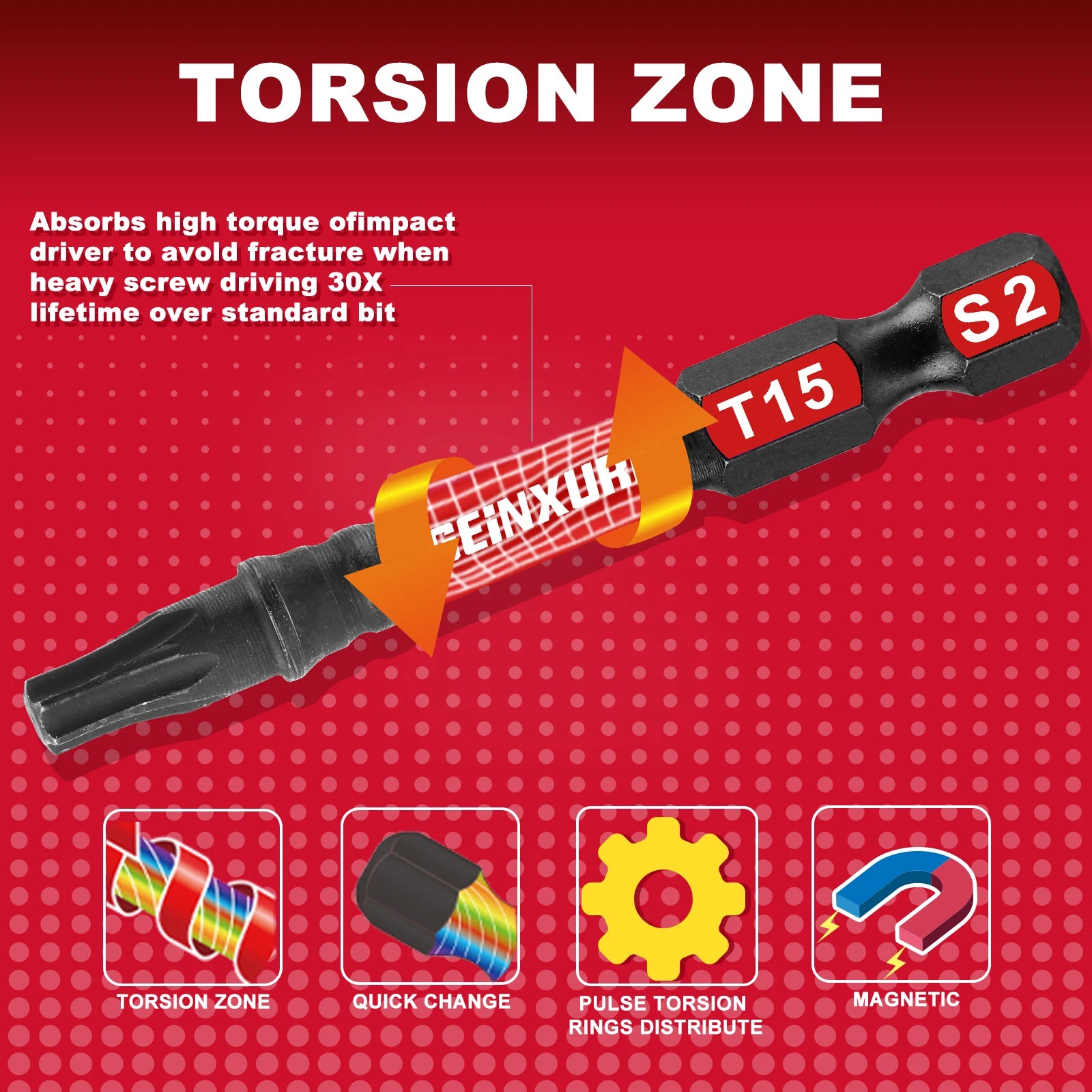 Schlagfestes Magnet Torx Bit Set aus Legiertem Stahl für präzises Arbeiten