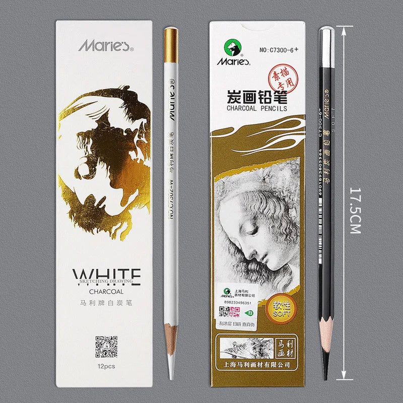 6-teiliges Zeichenbleistifte Set für Schwarz Weiß Skizzen-Yabubestshop