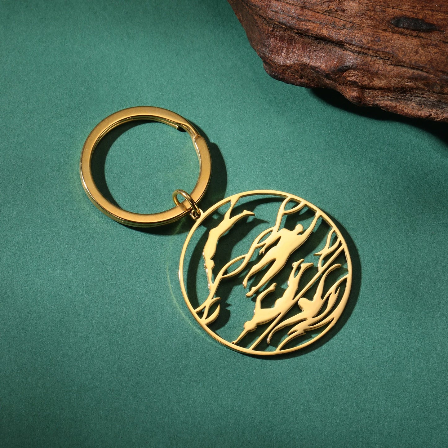 Schwimmen Schlüsselanhänger Edelstahl Sport Anhänger Silber Unisex