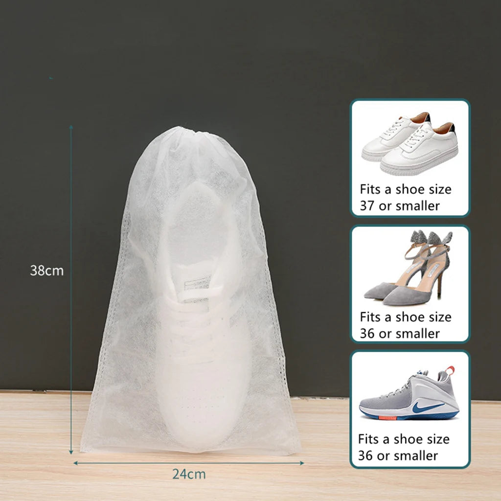 10er Pack Vlies Schuhbeutel für Reise - Garderobe – Praktische Aufbewahrung