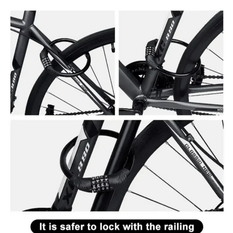 Tragbares Fahrradschloss mit 4-stelliger Zahlenkombination für sicheres Parken