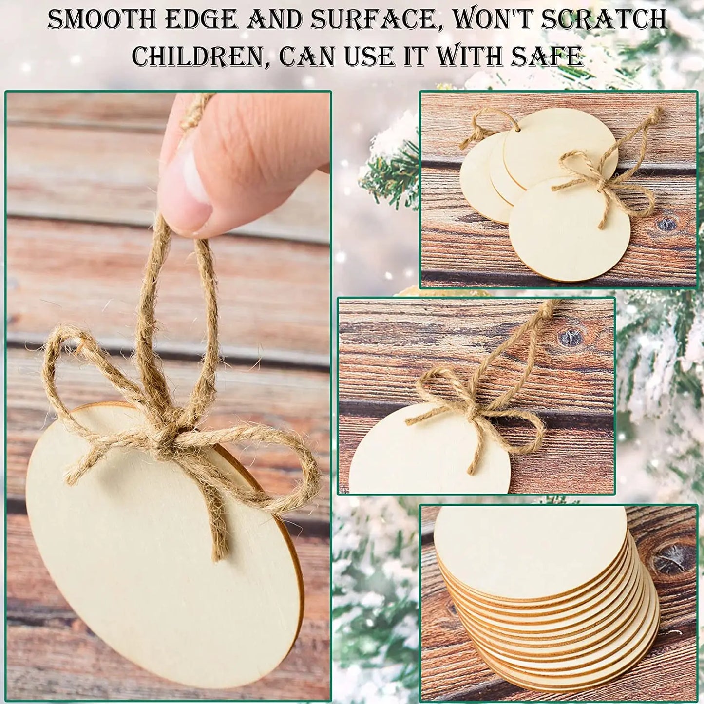 Natürliche runde Holzscheiben 7,5 cm mit Loch – 10 oder 20 Stück DIY-Set