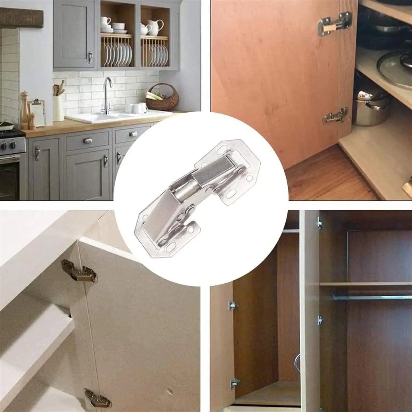 Stahl Möbel-Scharniere 90° für Schrank - Küche – Rostfrei 75mm