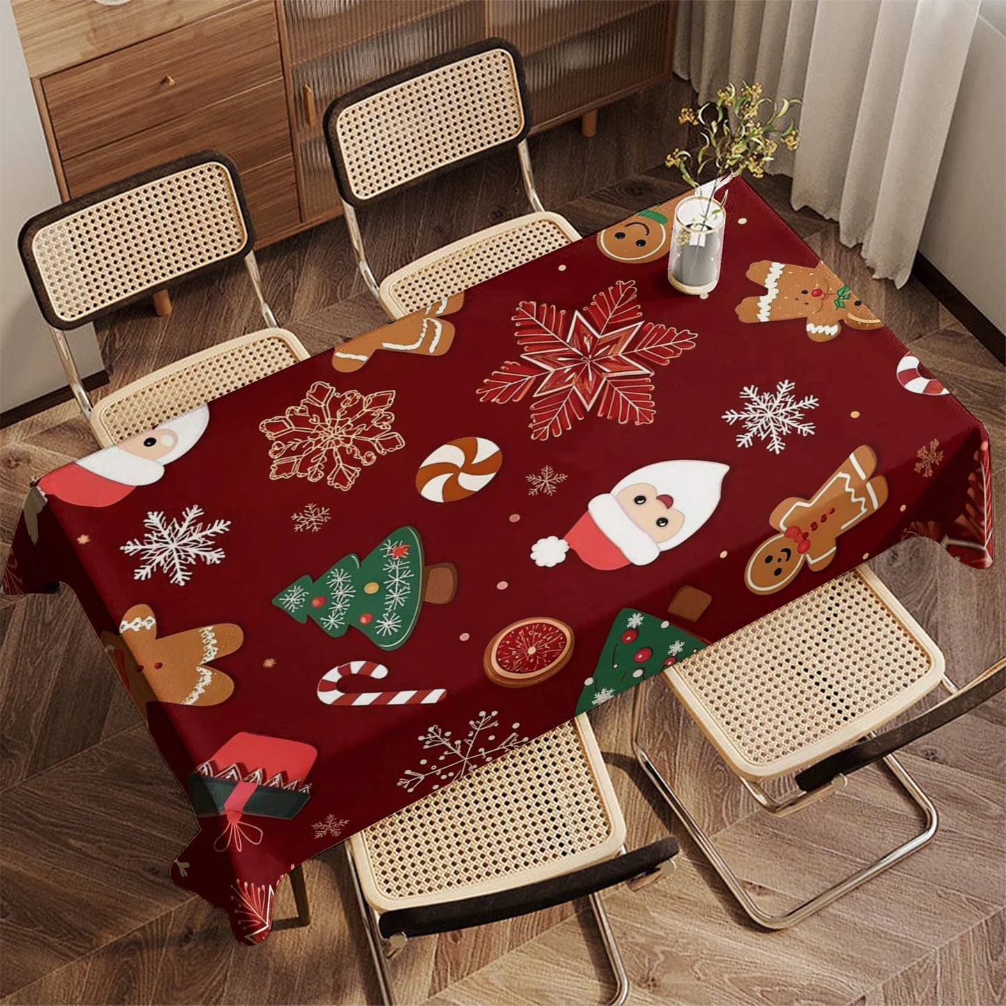 Festliche rechteckige Weihnachtstischdecke für Zuhause und Feiern