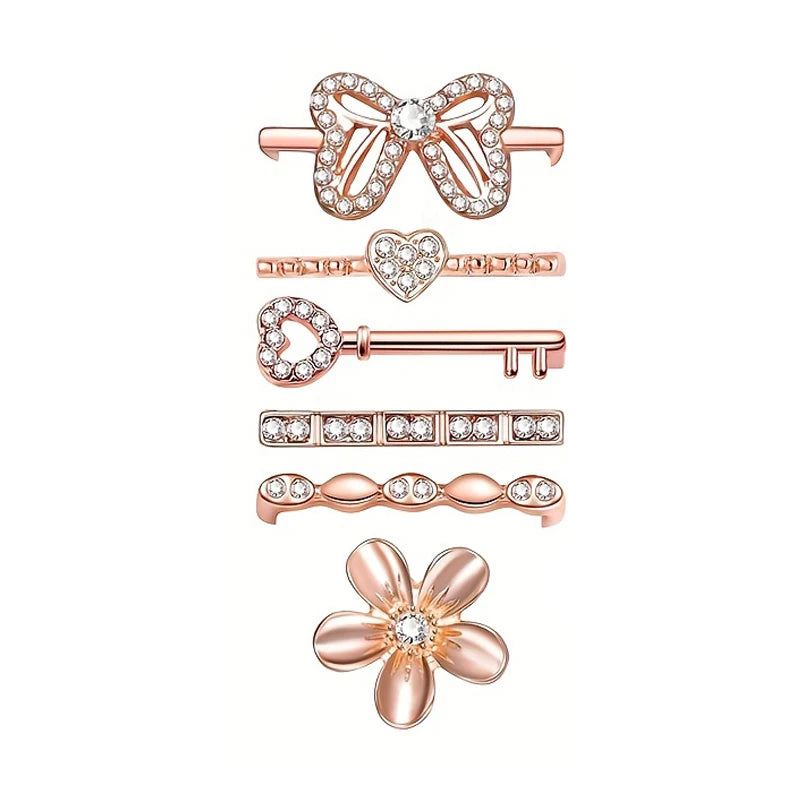 Trendige, skurrile, herzförmige, dekorative Uhrenarmbandschnallen mit Schlüsselmotiv und dekorative Schlaufen im Cartoon-Stil für einen modischen Handgelenk-Akzent-Yabubest - Home & More