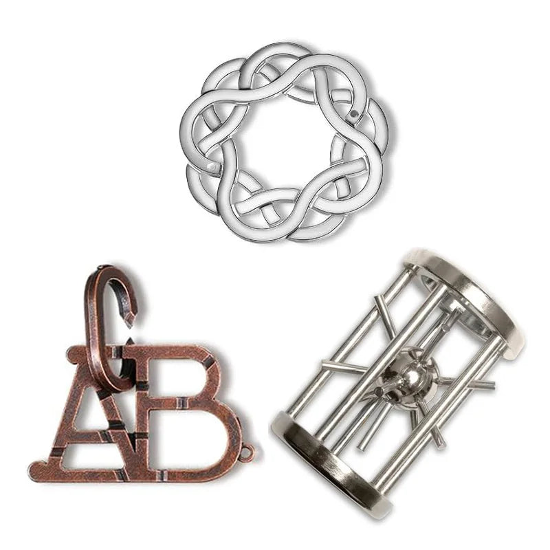 Magisches Metall-Rätsel Puzzle Set 3-teilig Lernspielzeug für Erwachsene Kinder