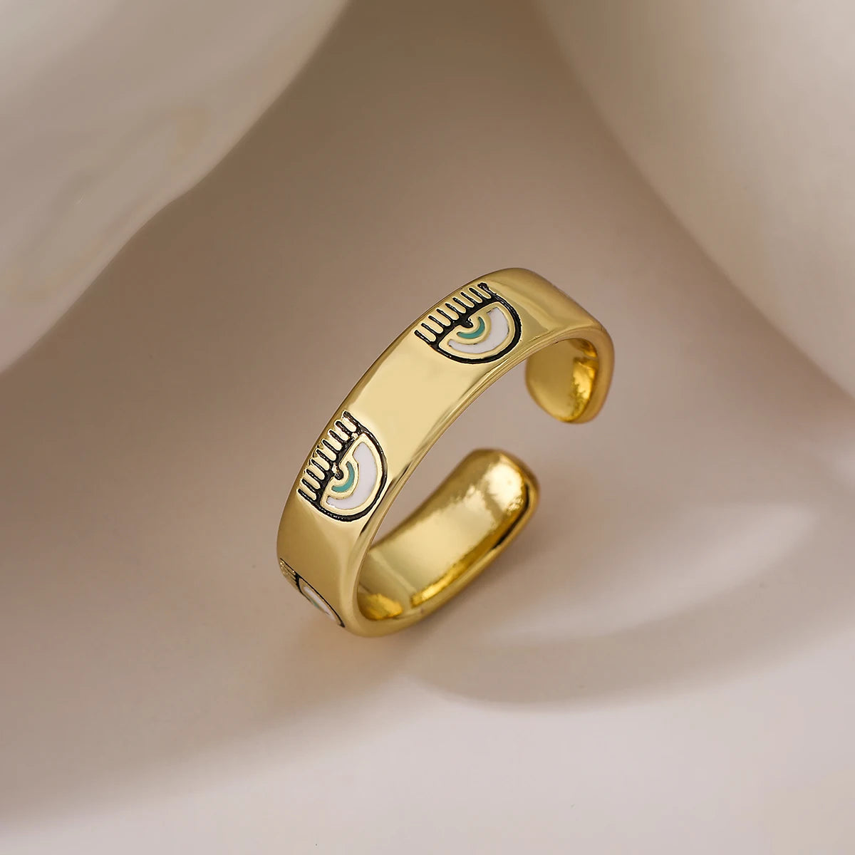 Eleganter Kupfer Ring mit AAA Zirkonia und Geometrischem Design für Frauen