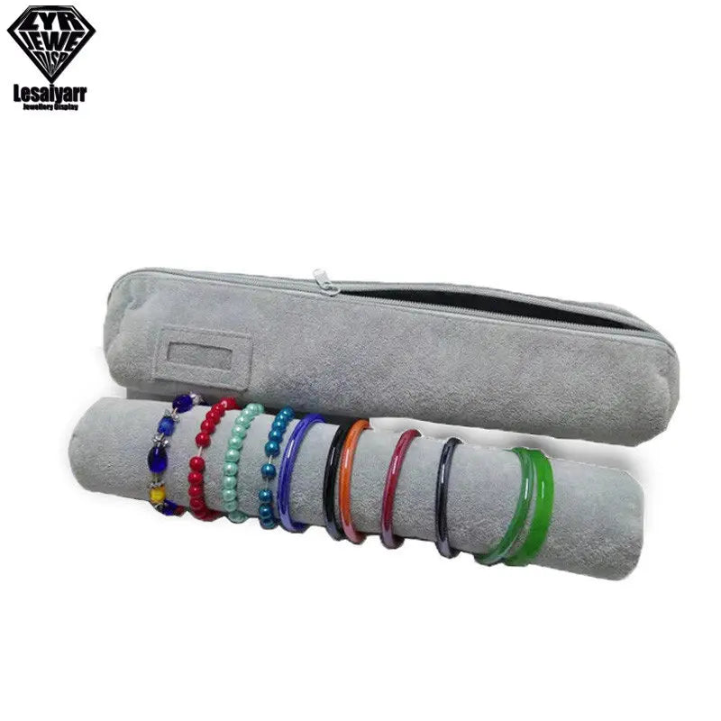 Faltbarer Schmuck Organizer aus Samt mit Reißverschluss für Reisen