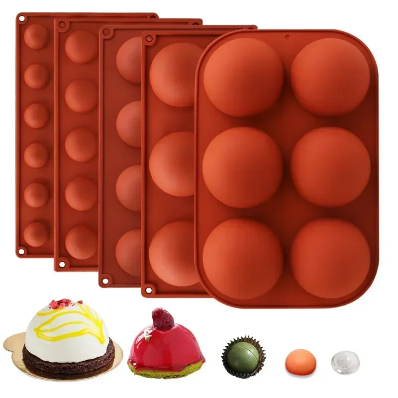 Silikon Backform Halb Kugel 6 8 15 24 Löcher für Dessert Kuchen Dekor