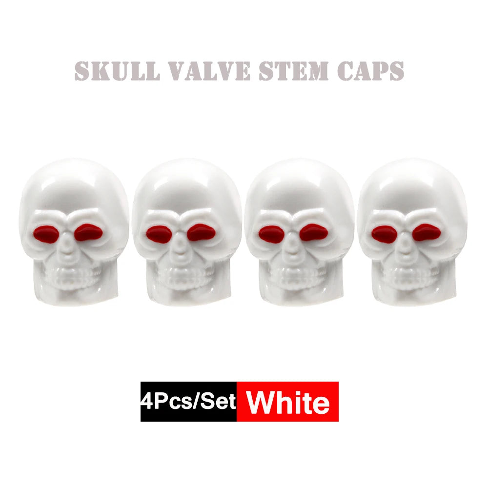 4er Set Totenkopf Ventilkappen Universal Staubdichte Reifenventilkappen