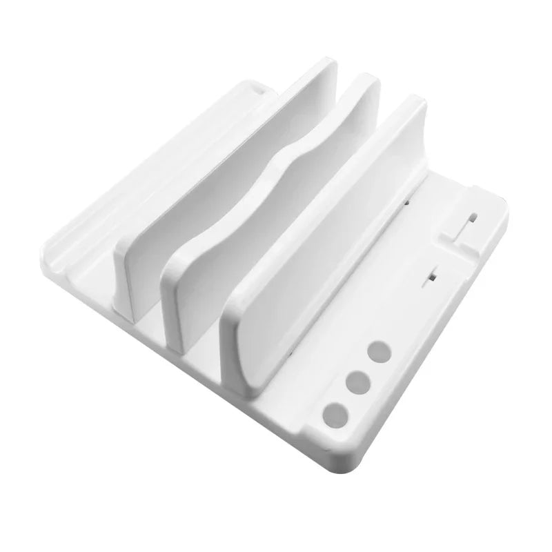 Vertikaler Laptop-Ständer aus ABS Kunststoff platzsparend für Schreibtisch