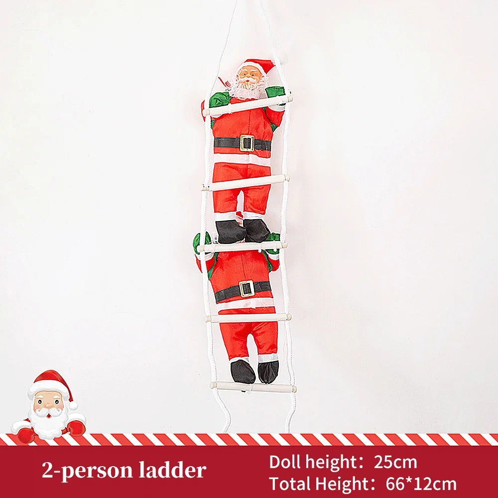 Kletternder Weihnachtsmann Figur 25cm für festliche Baum Dekoration