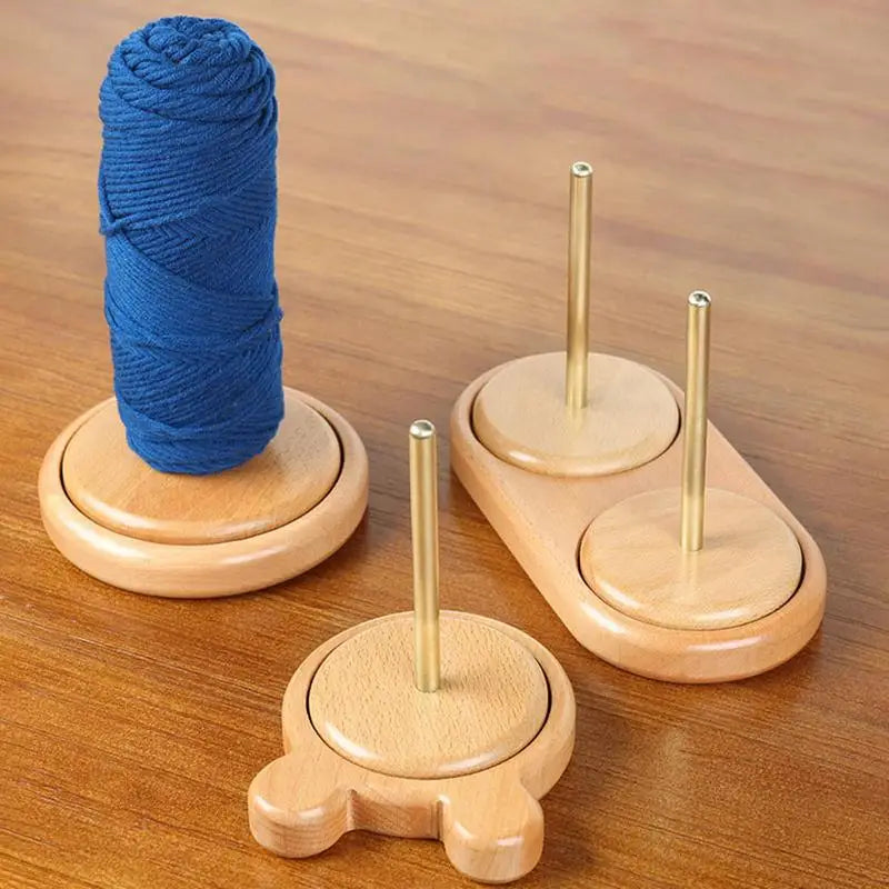 Holzgarnhalter Bambus Spule Wickler für Stricken Häkeln Anfänger